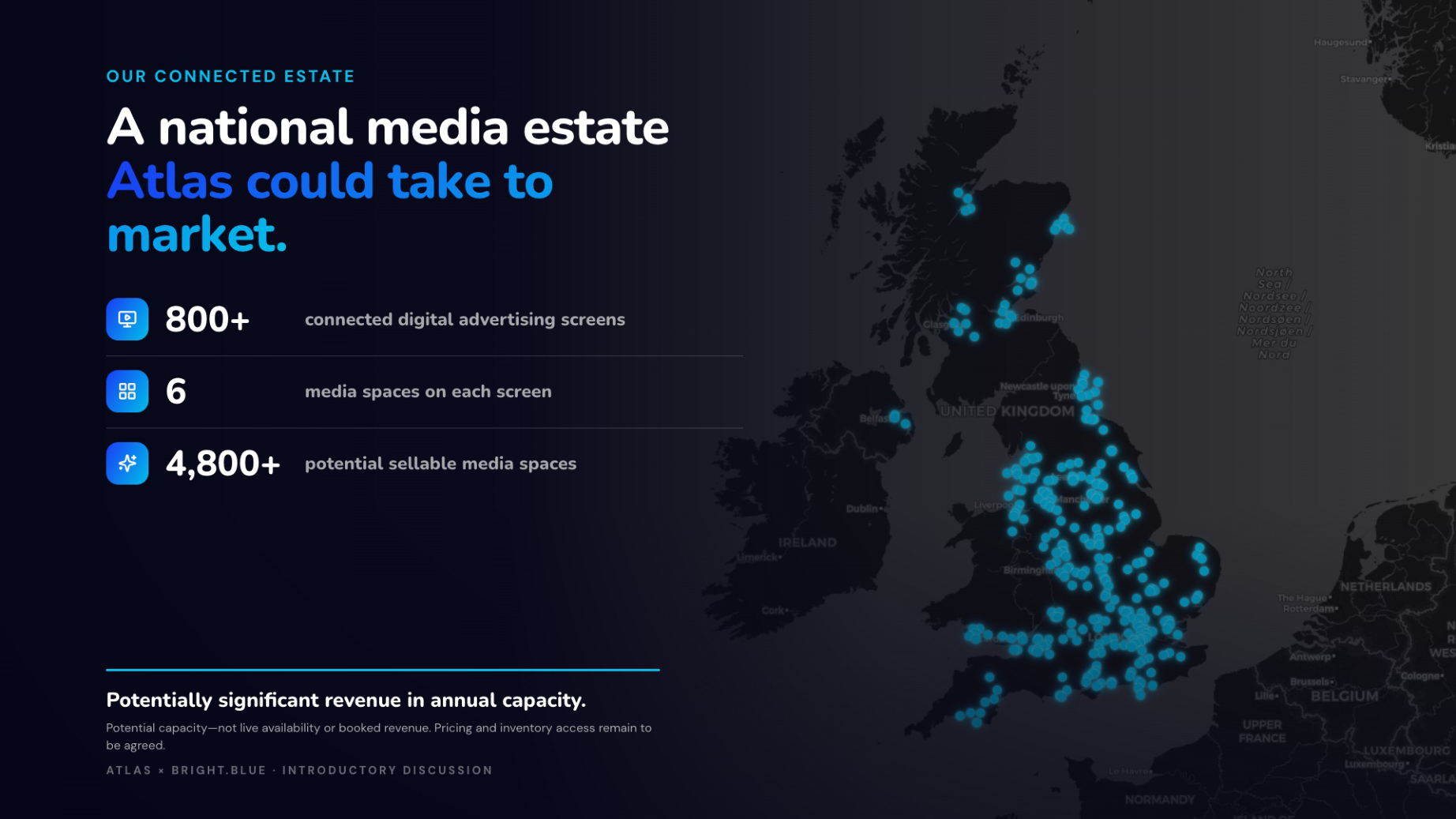 A national media estate — 800+ screens, 4,800+ sellable spaces