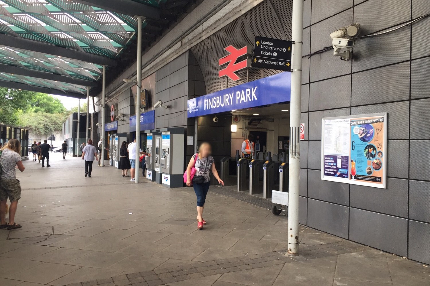 Local advertising notice board at Finsbury Park station