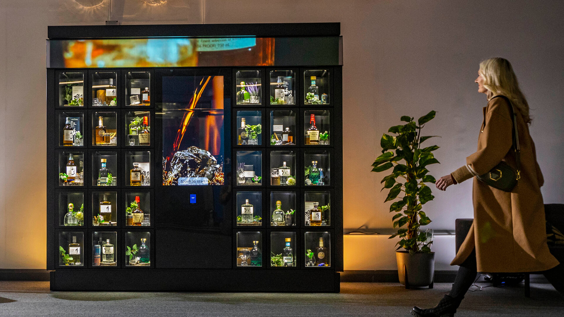 Bright.Blue connected vending machine with digital screen
